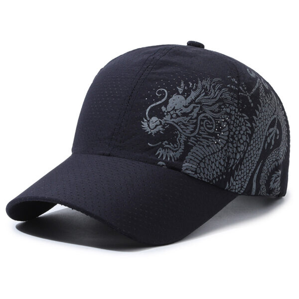 Hat Men's Chinese Style Printed Dragon Baseball Cap Polyester - Image 4