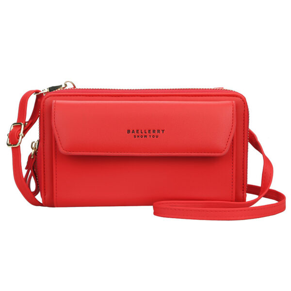 Ladies Long Wallet Double Zipper Large Capacity Diagonal Bag - Image 5