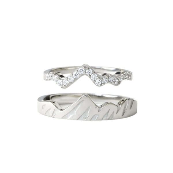 Shanchuan Galaxy 925 Sterling Silver Couple Ring Niche - Image 4