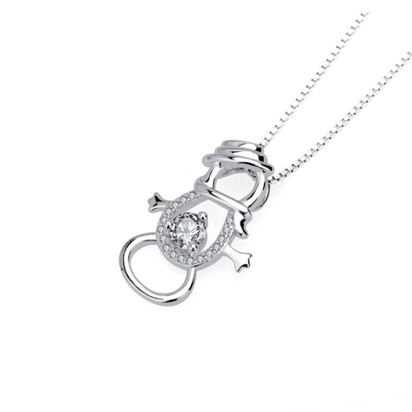 Snowman Pendant 925 Silver Necklace - Image 6