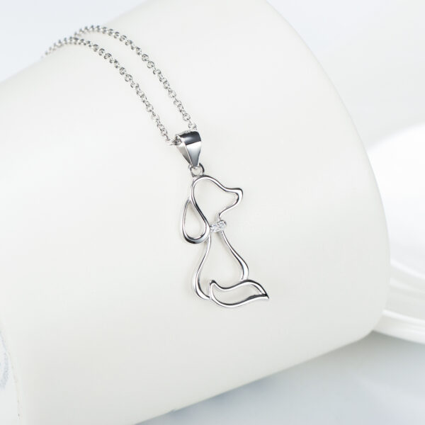 Ladies 925 Sterling Silver Jewelry Dog Necklace - Image 2