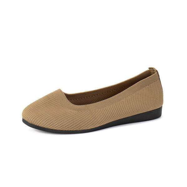 Round Toe Flats Shoes Casual Comfortable Soft Slip On Knit Mesh Shoes For Women - Image 7