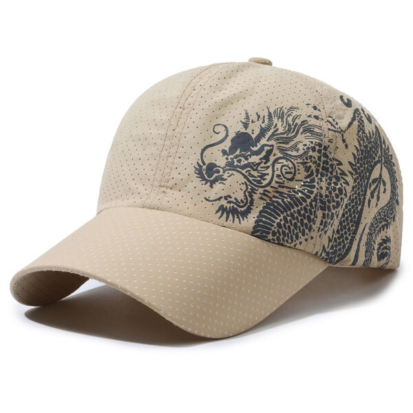 Hat Men's Chinese Style Printed Dragon Baseball Cap Polyester - Image 2