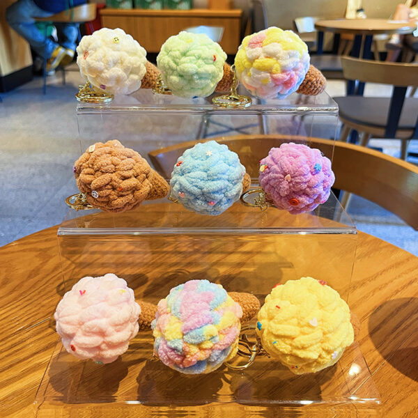 Original Plush Colorful Ice Cream Keychain - Image 8