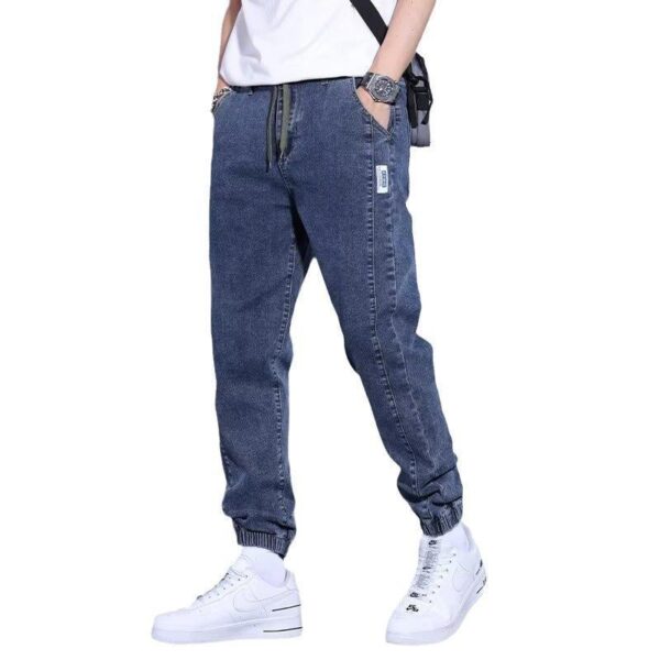 Youth Casual Harem Drawstring Elastic Elastic Beam Foot Type Men's Jeans - Image 5