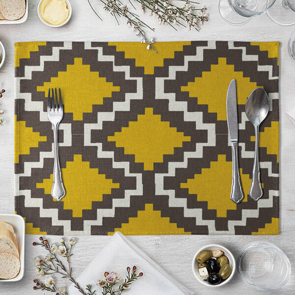 Geometric Pattern Dining Table Placemat Kitchen Supplies - Image 3
