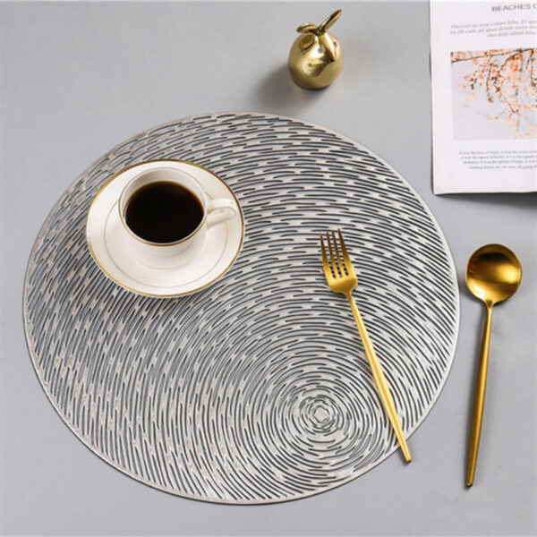 Stylish Round Dining Table Kitchen Hollow Pvc Heat Proof Mat - Image 7
