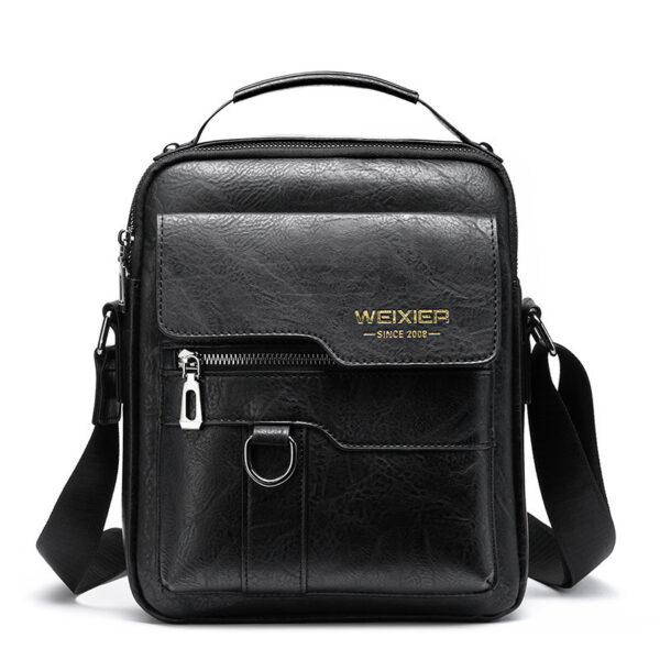 Popular Men's Messenger Bag One Shoulder Retro Business Backpack PU Leather Flaps Crossbody Bags Business Flap Male Solid Travel Bag - Image 7
