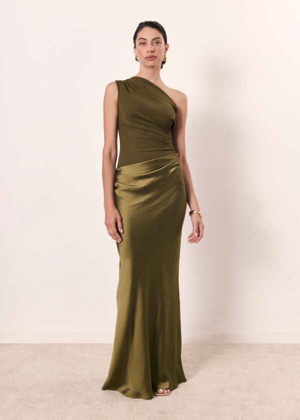 Solid Color Diagonal Collar Backless Sheath Casual Dress - Image 7