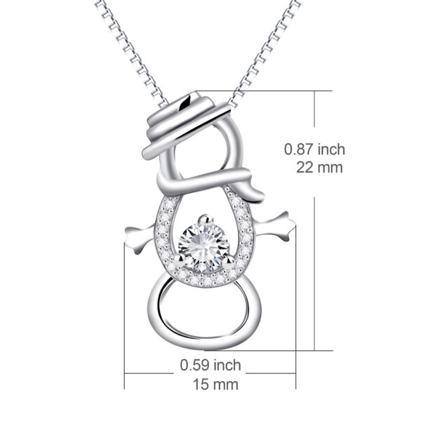 Snowman Pendant 925 Silver Necklace - Image 2