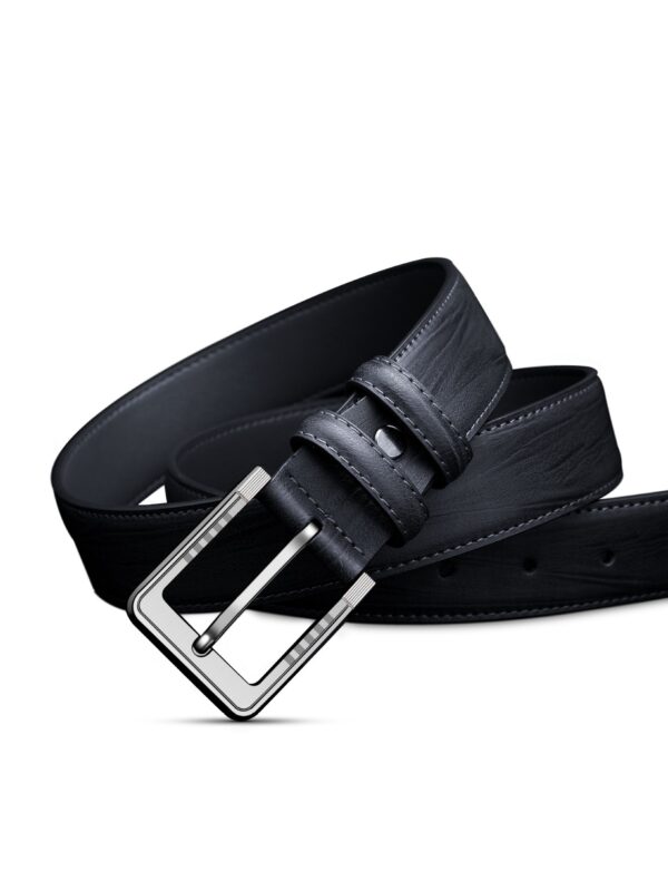 Men's Pin Buckle Leather Belt Leaf Pattern Three Colors - Image 2