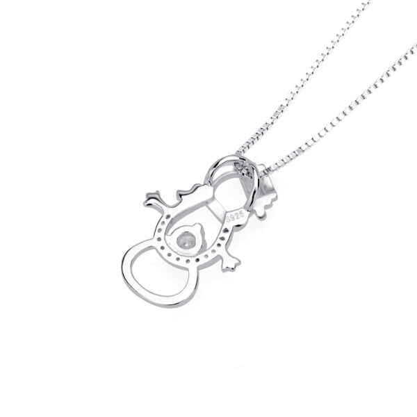 Snowman Pendant 925 Silver Necklace - Image 4