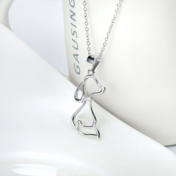 Ladies 925 Sterling Silver Jewelry Dog Necklace - Image 3