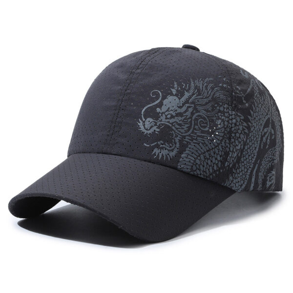 Hat Men's Chinese Style Printed Dragon Baseball Cap Polyester - Image 3