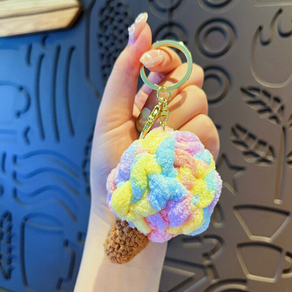 Original Plush Colorful Ice Cream Keychain - Image 5