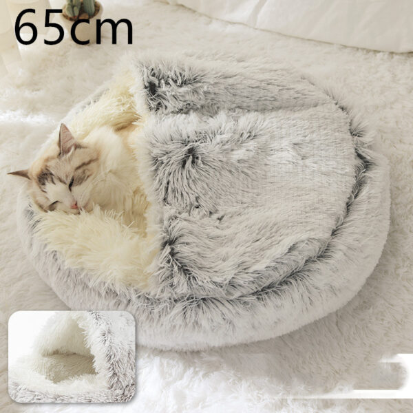 2 In 1 Dog And Cat Bed Pet Winter Bed Round Plush Warm Bed House Soft Long Plush Pets Bed Pet Products - Image 10