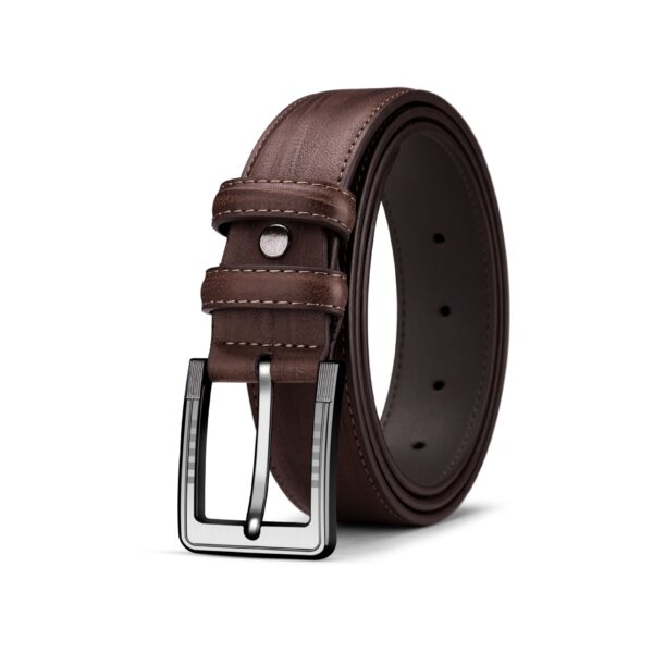 Men's Pin Buckle Leather Belt Leaf Pattern Three Colors - Image 5