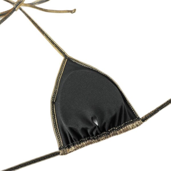 Women's Bronzing Fabric Top Halter Strap Swimsuit Set - Image 4