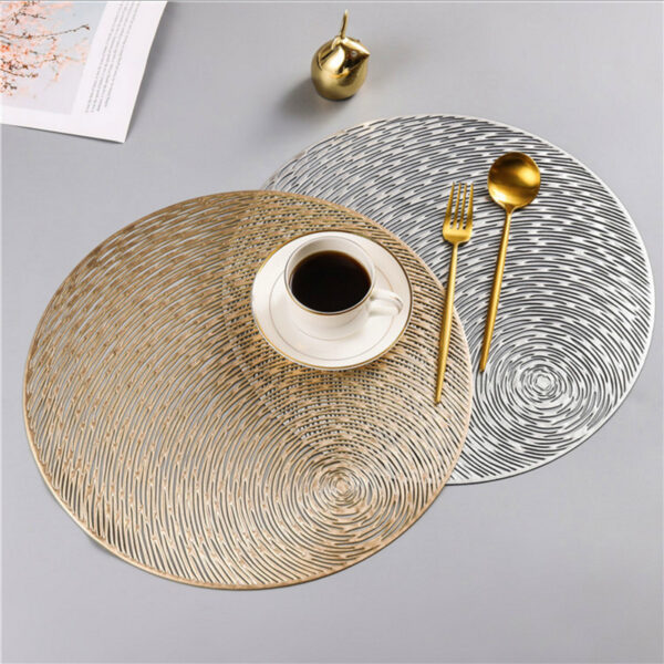 Stylish Round Dining Table Kitchen Hollow Pvc Heat Proof Mat - Image 4