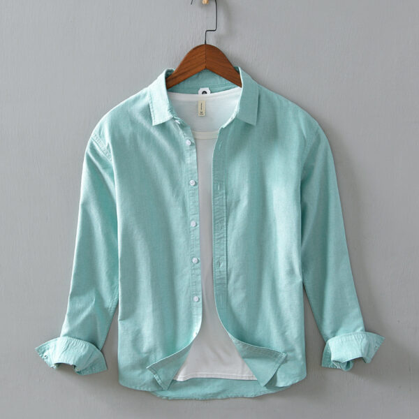 Men's Casual Minimalist Long Sleeve Shirt - Image 3