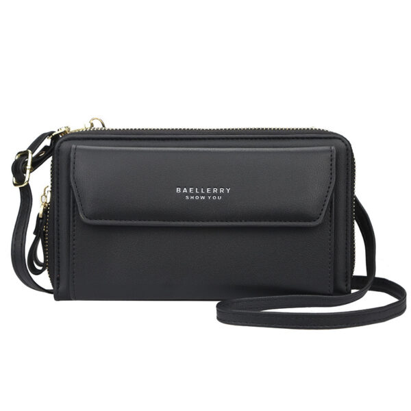 Ladies Long Wallet Double Zipper Large Capacity Diagonal Bag - Image 4