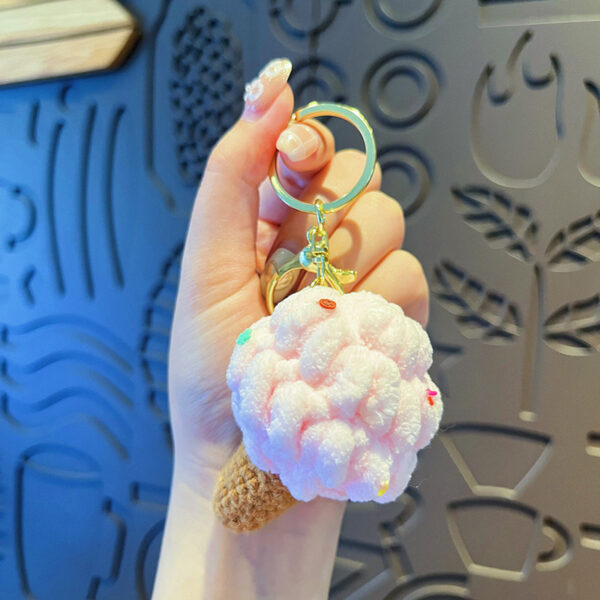 Original Plush Colorful Ice Cream Keychain - Image 4
