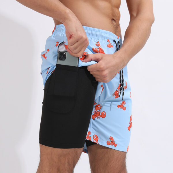 Men's Casual Printed Double-layer Beach Sports Shorts - Image 4