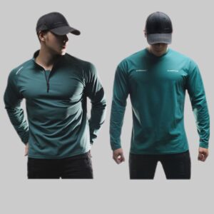 Clone Cotton Half Placketround Neck Fashion Sports Sweater Casual Long Sleeve
