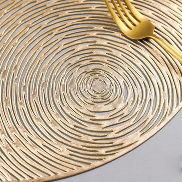Stylish Round Dining Table Kitchen Hollow Pvc Heat Proof Mat - Image 5