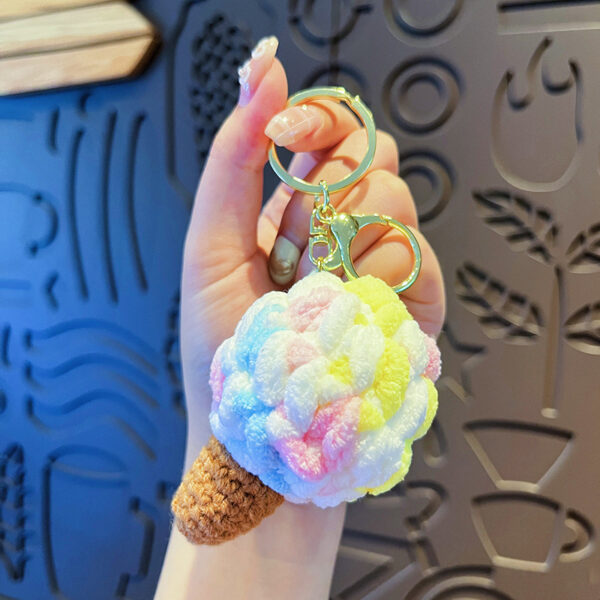 Original Plush Colorful Ice Cream Keychain - Image 2