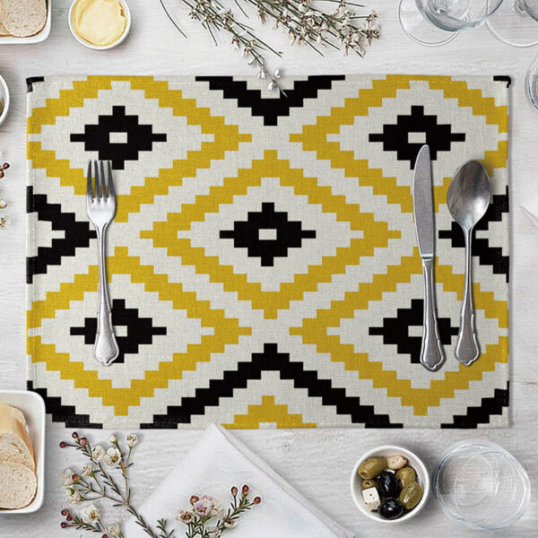 Geometric Pattern Dining Table Placemat Kitchen Supplies - Image 6
