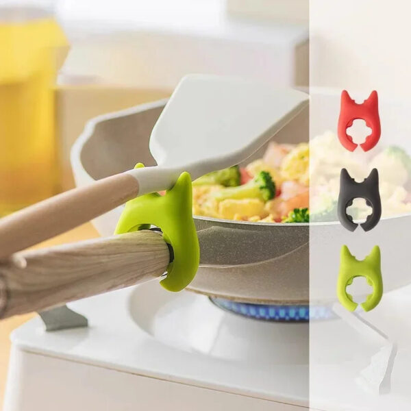 Multifunctional Spatula Holder Silicone Anti-overflow Spoon Holder Cooking Pot Anti-scalding Clip Kitchen Gadgets - Image 3
