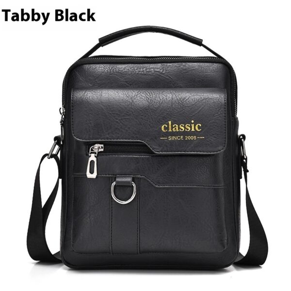 Popular Men's Messenger Bag One Shoulder Retro Business Backpack PU Leather Flaps Crossbody Bags Business Flap Male Solid Travel Bag - Image 6