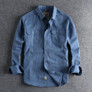 British Retro Simple Solid Color Long Sleeve Shirt